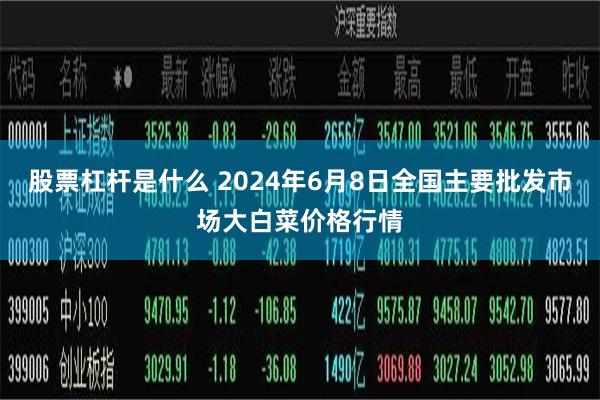 股票杠杆是什么 2024年6月8日全国主要批发市场大白菜价格行情