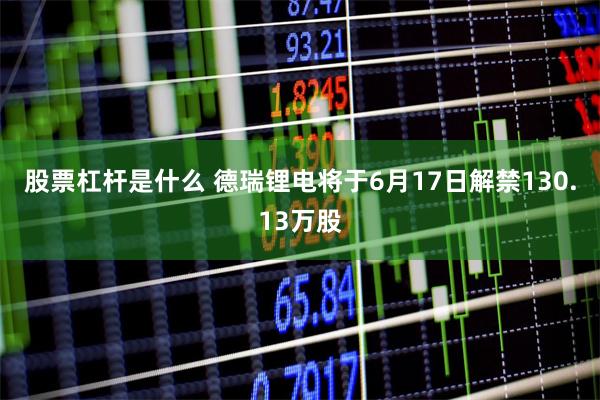 股票杠杆是什么 德瑞锂电将于6月17日解禁130.13万股