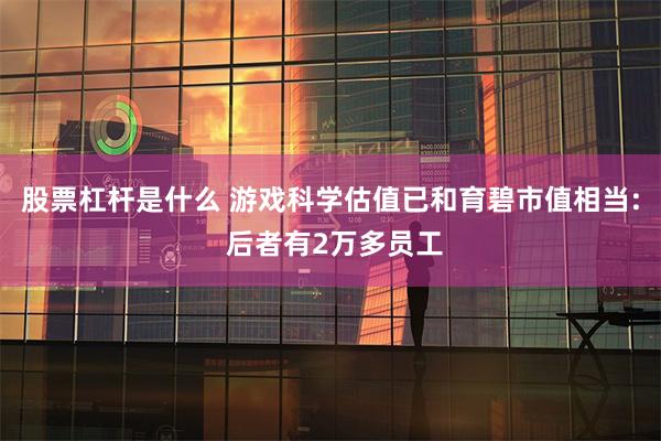 股票杠杆是什么 游戏科学估值已和育碧市值相当: 后者有2万多员工